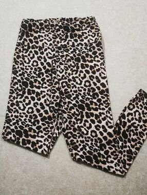 Leopard Print High-Waist Leggings - Black & Tan